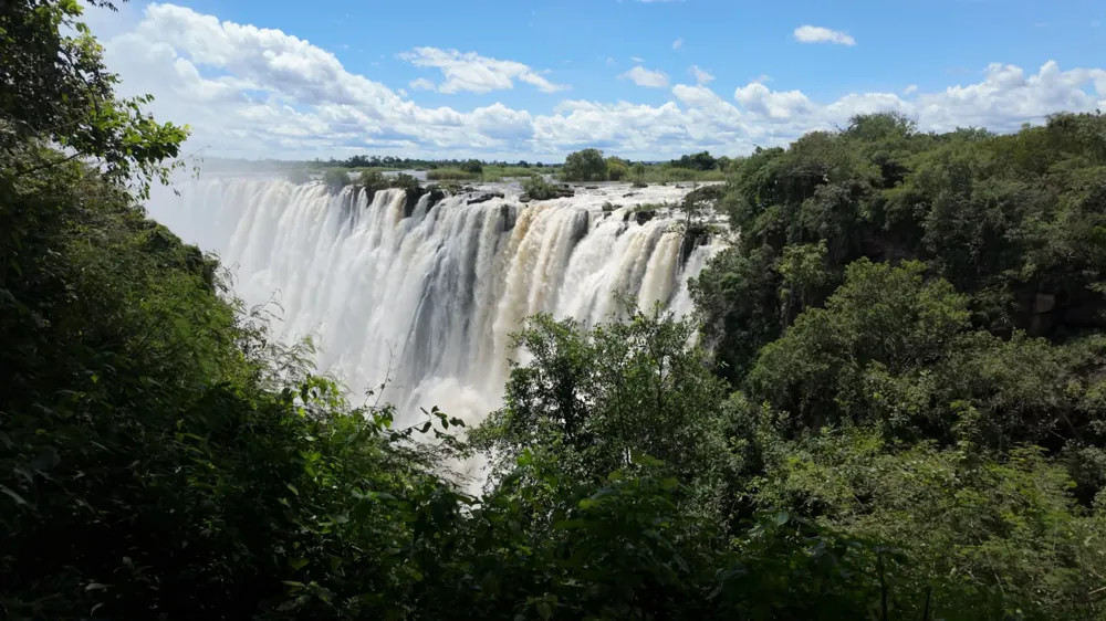 Victoria Falls at high water (full flow) from the Zambia side