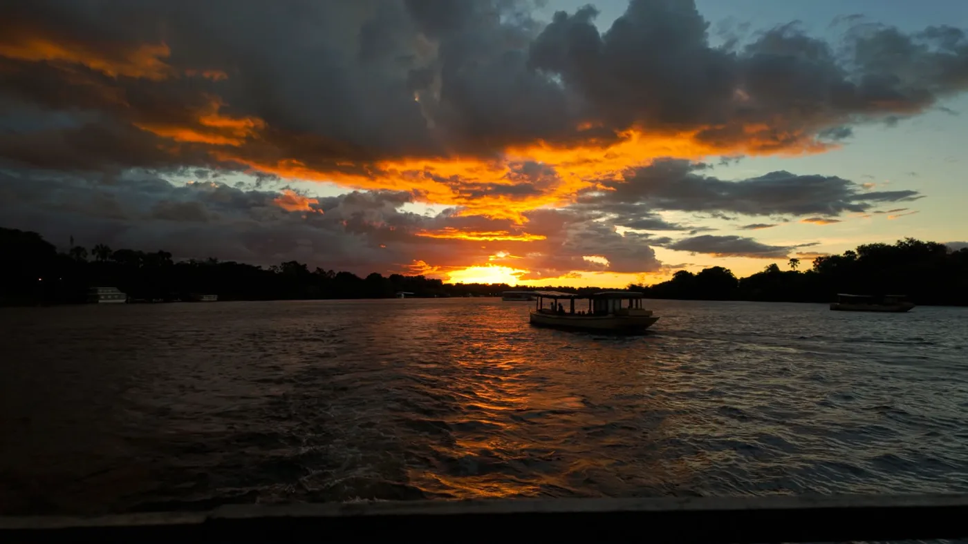 Sunset cruise on the Zambezi River near Livingstone, Zambia
